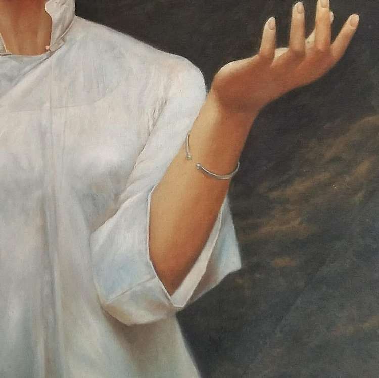岳志敏 纯手绘油画《细雨》