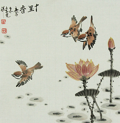 中国美协会员，中国工笔画学会会员，李克祥