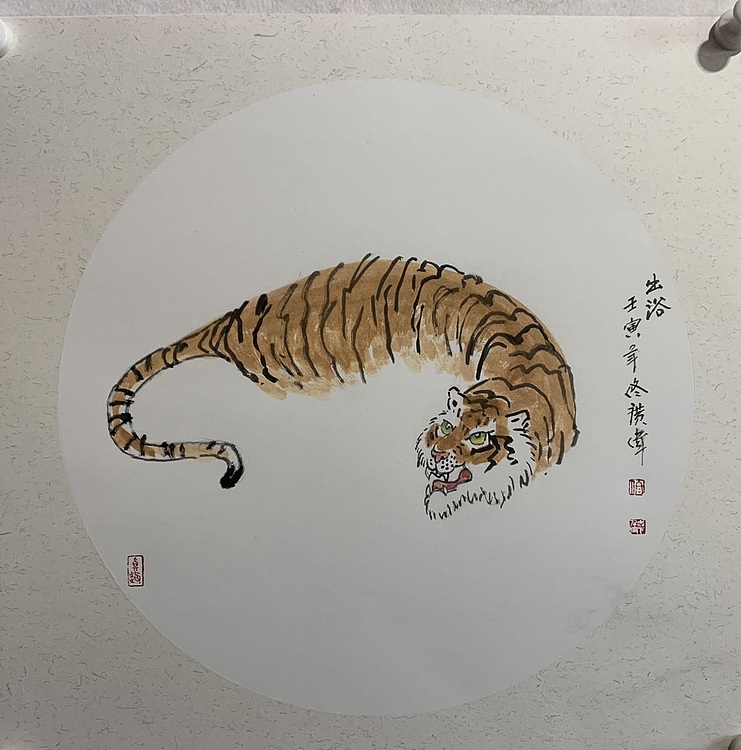 佟广伟 〈雄风〉省市美协会员，张大千第四代弟子。