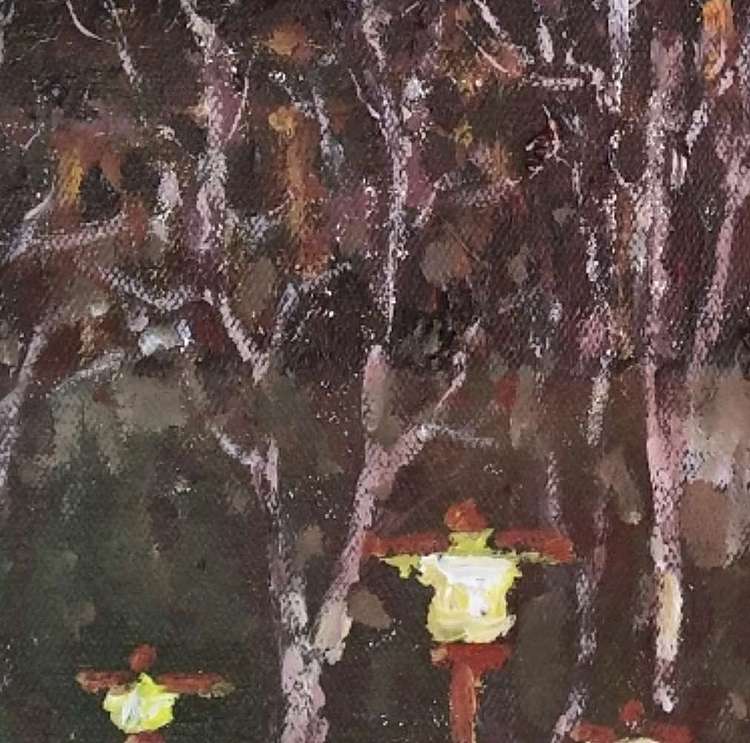 岳志敏 原创油画作品《华灯初上2》
