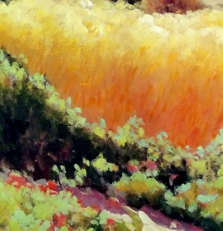 胡冰 纯手绘油画《麦田02》