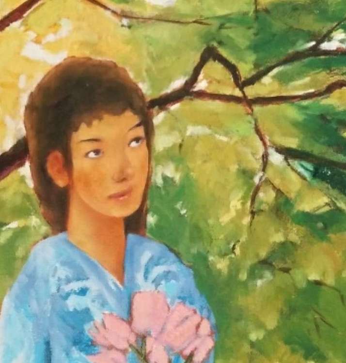 岳志敏 原创精品油画《蝶恋花》