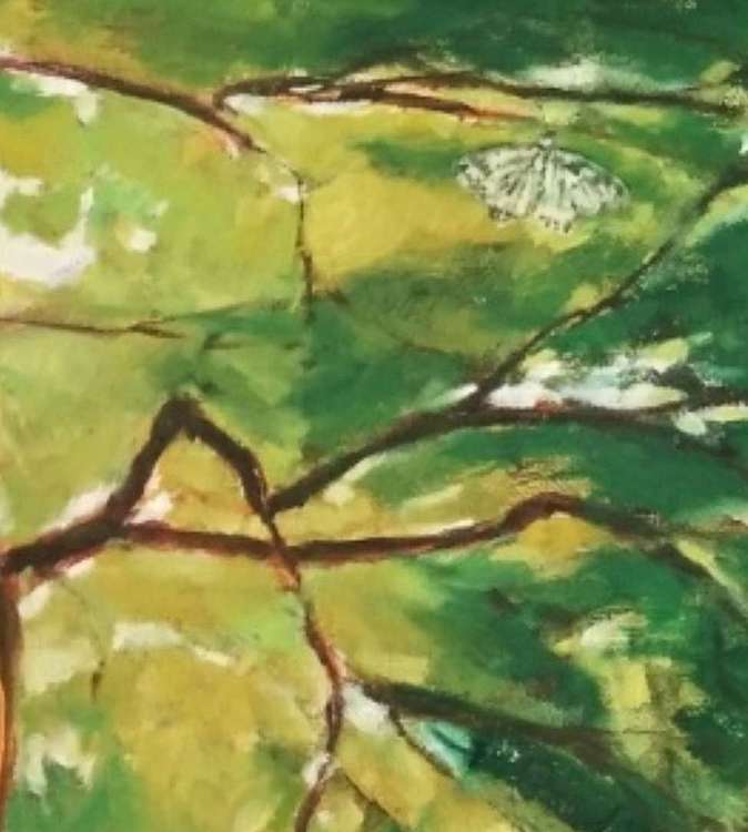 岳志敏 原创精品油画《蝶恋花》