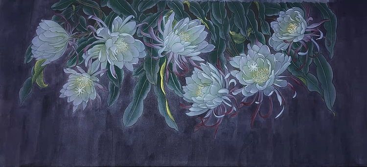 永遇乐 工笔花鸟 昙花