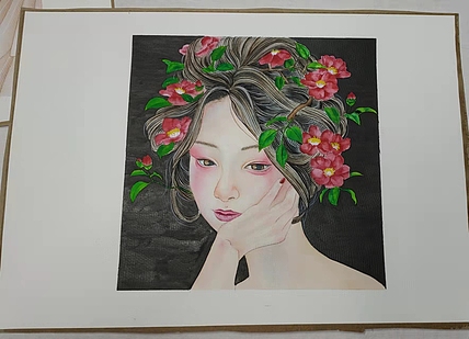 永遇乐 水彩 茶花之恋
