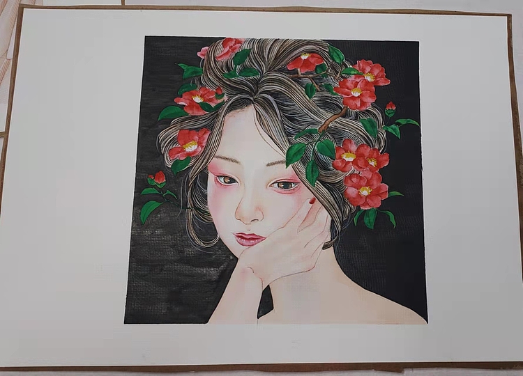 永遇乐 水彩 茶花之恋