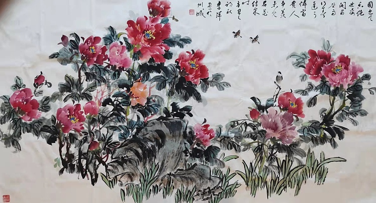 兰花 牡丹图