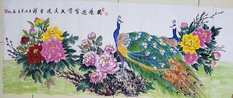 职业书画家 孟红 《国色迎富贵，天香送吉祥》