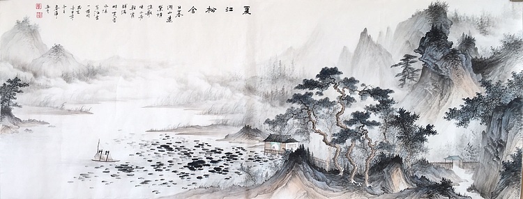 张春萍 《夏江松舍》