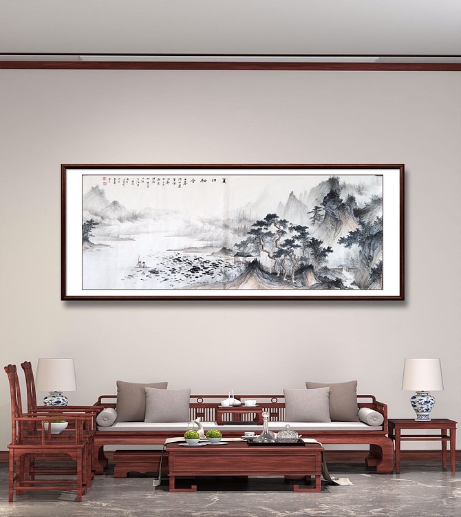 张春萍 《夏江松舍》