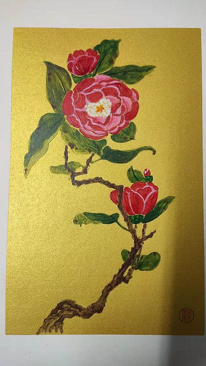 永遇乐 工笔花鸟 山茶4