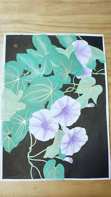 永遇乐 水彩画 朝颜