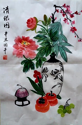 贺国平 《清供图》