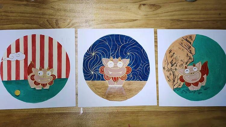 永遇乐 工笔国画 小年兽