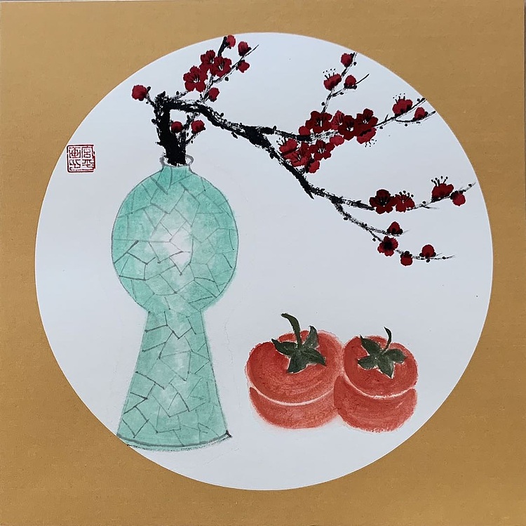宫平 梅兰竹菊，四时佳果