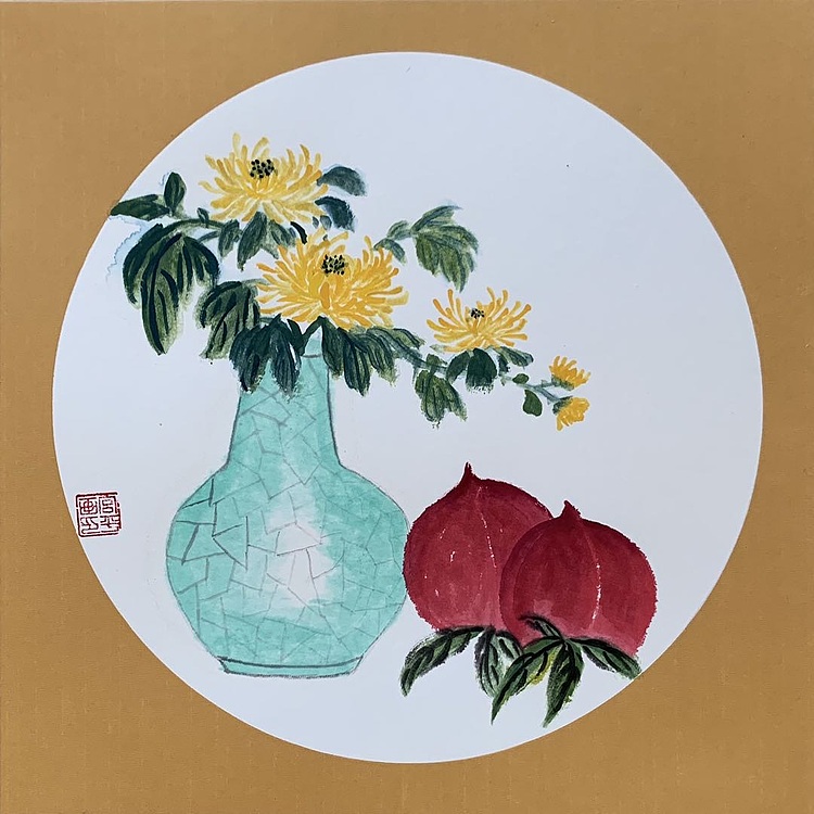 宫平 梅兰竹菊，四时佳果