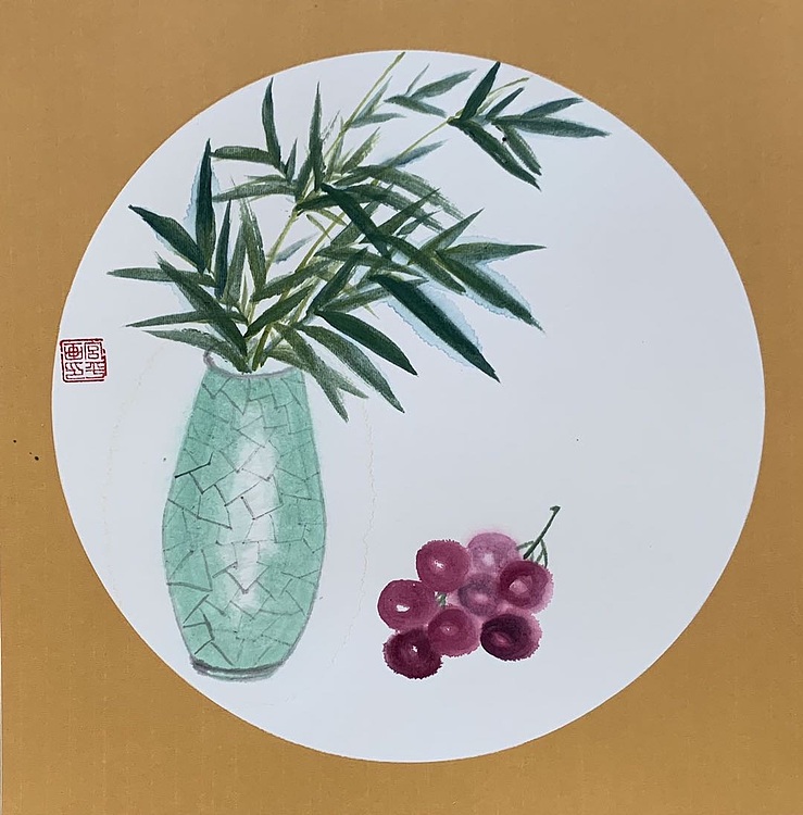 宫平 梅兰竹菊，四时佳果