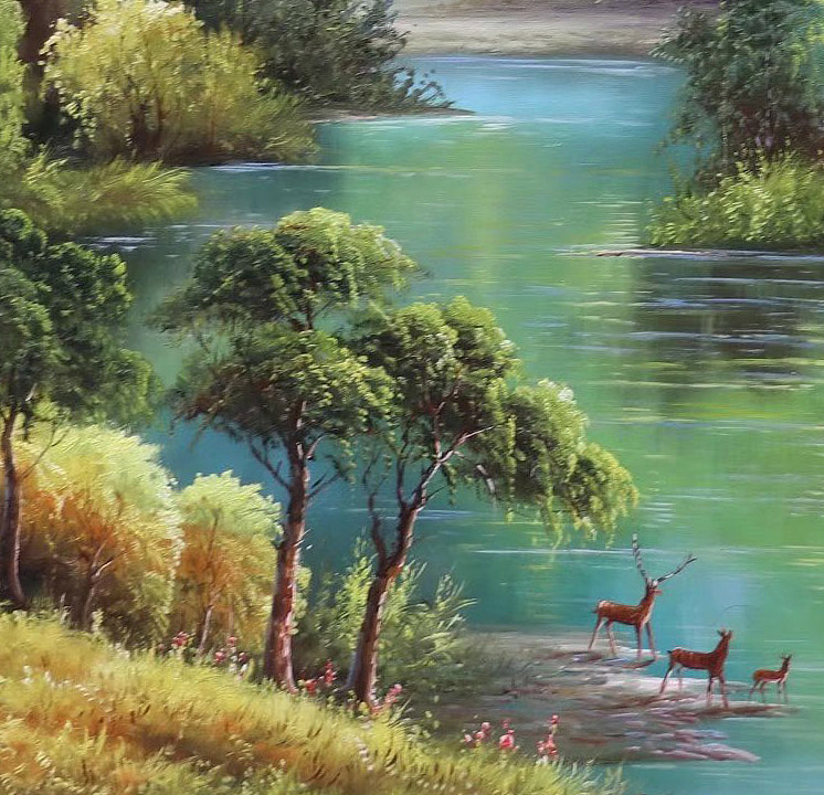胡冰 纯手绘精品油画《风景》