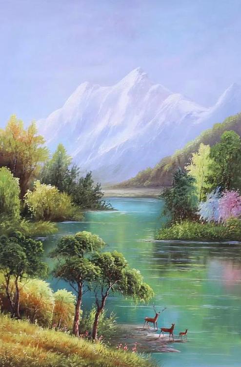 胡冰 纯手绘精品油画《风景》