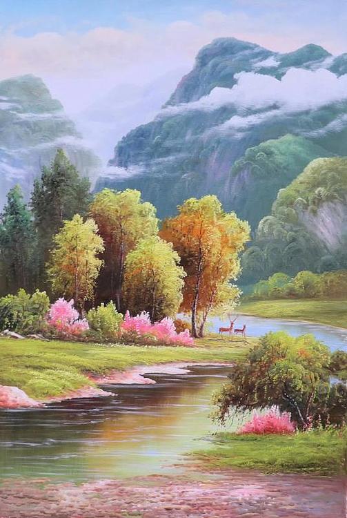 胡冰 纯手绘精品油画《风景》