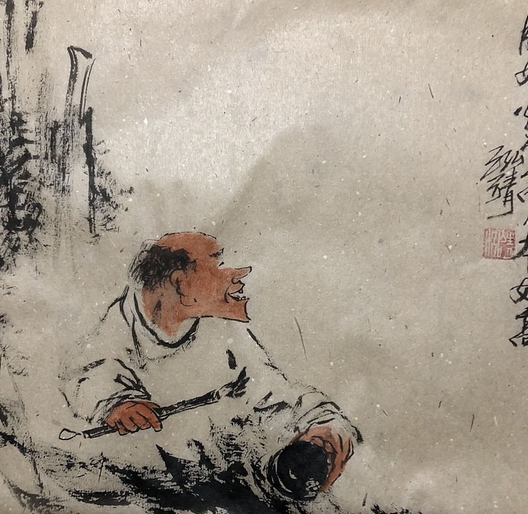 中国书画收藏家协会会员 泓靖 禅意人物9
