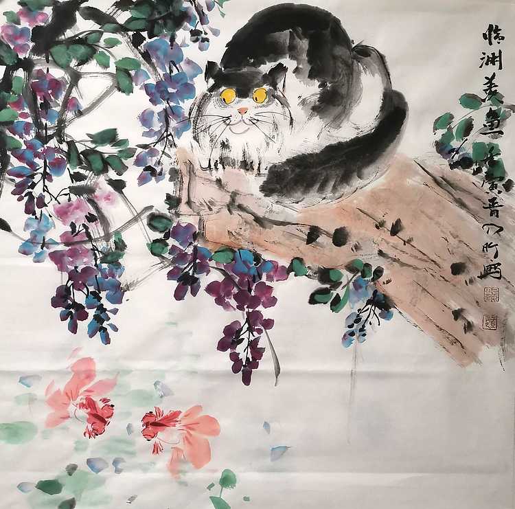 中国人民大学讲师 李乃昕 精品花鸟 临渊羡鱼