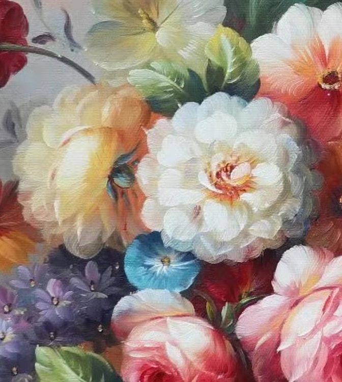 胡冰 纯手绘精品油画《花，3》
