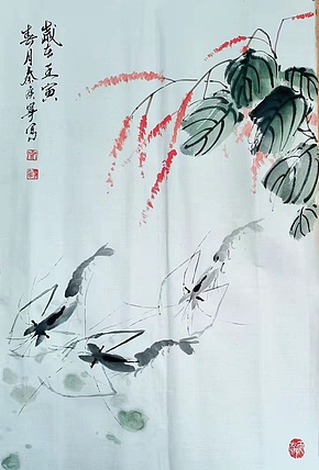 秦广宁 水墨虾