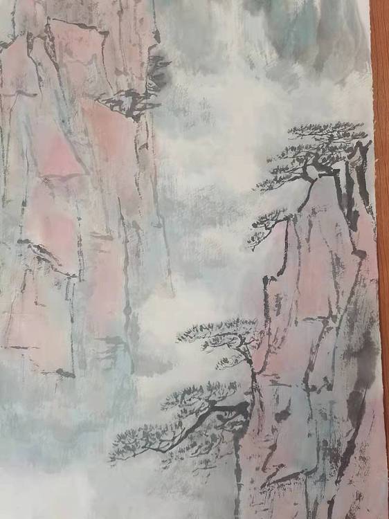 秦广宁 黄山国画，北海彩霞