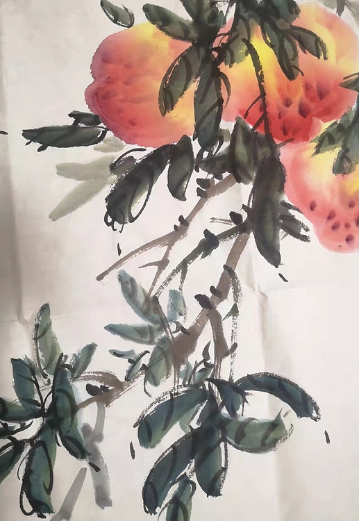 职业书画家 白雪 寿桃