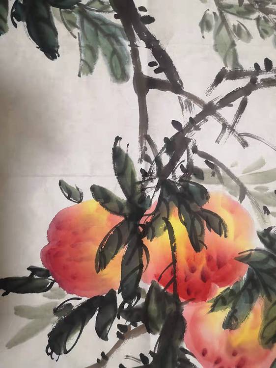 职业书画家 白雪 寿桃