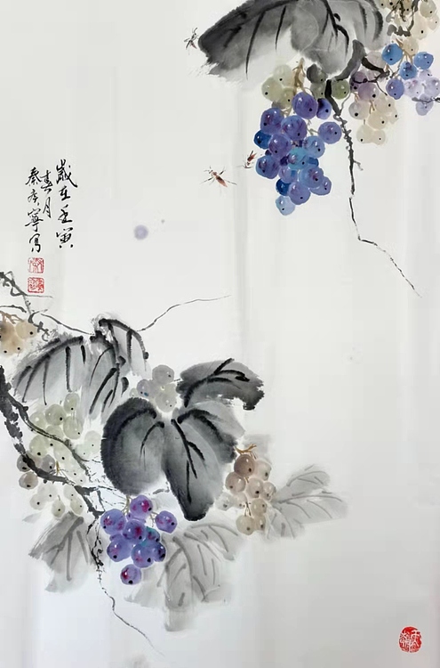 秦广宁 秦广宁，国画葡萄