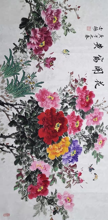 职业书画家 白雪 花开富贵