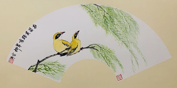 宫平 两个黄鹂鸣翠柳