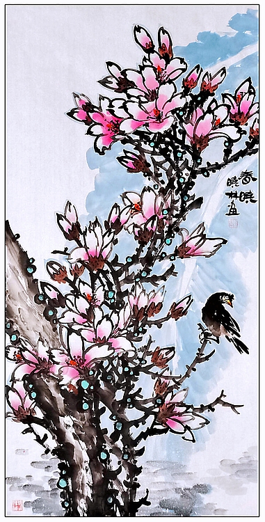 高晓林 （2971）国家一级美术师，江苏成美协会员《春晓图》