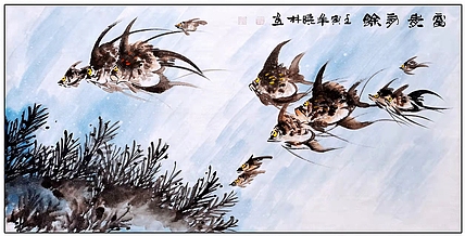 高晓林 （2974）国家一级美术师，江苏省美协会员《富贵有余》