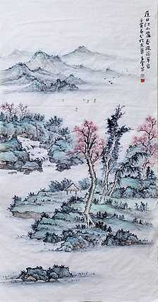 河北省美协会员 周植筠 山水画作品 《迟日江山丽》