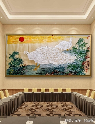 职业书画家 孟红 竹林中的白孔雀