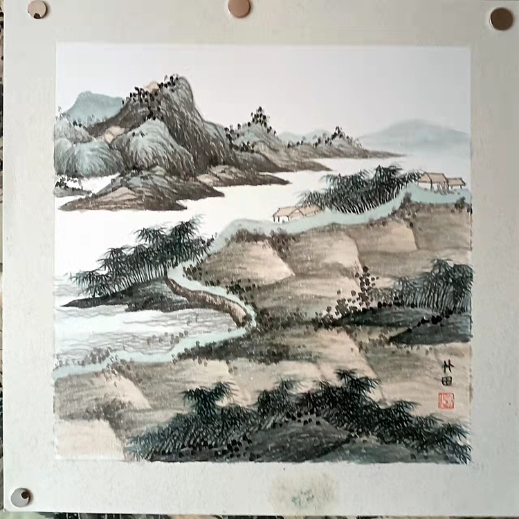 青年书画家 七汐 竹田，临沈周东庄图