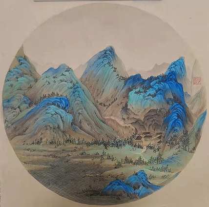 李梦娈 仿千里江山图局部三