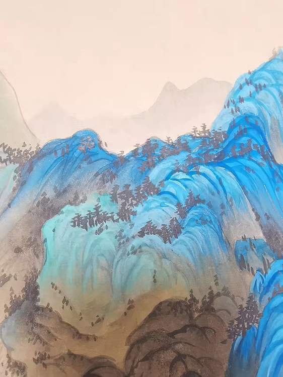 李梦娈 仿千里江山图局部三