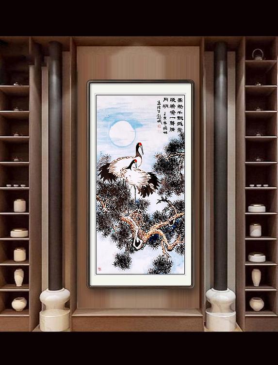 高晓林 （3038）国家一级美术师，江苏省美协会员《鹤鸣一声清月明》
