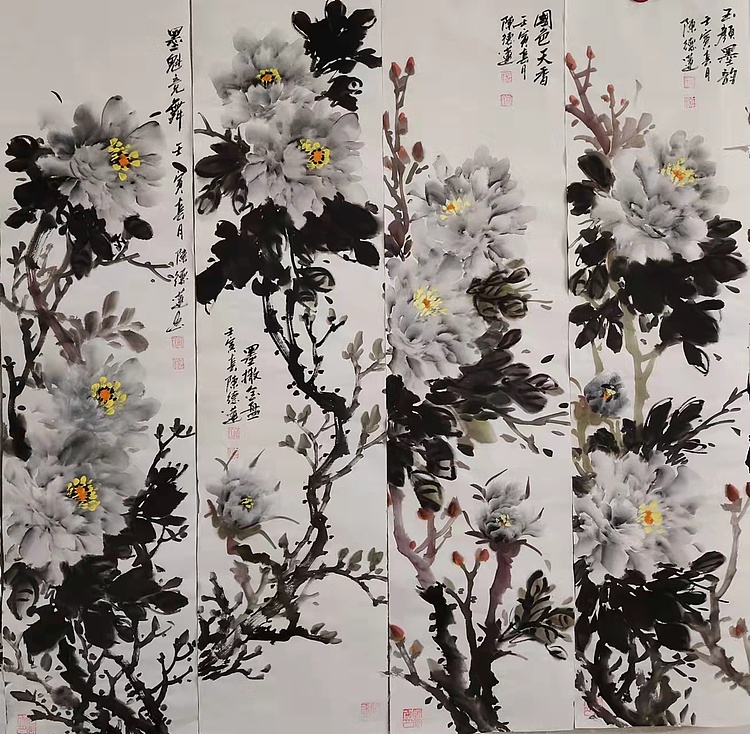 国家一级美术师，日照市青年美术家协会理事 陈德莲 国画