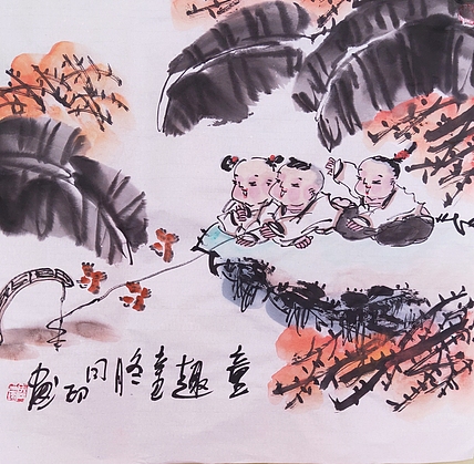 河北省美术家协会会员 侯同印 人物国画作品
