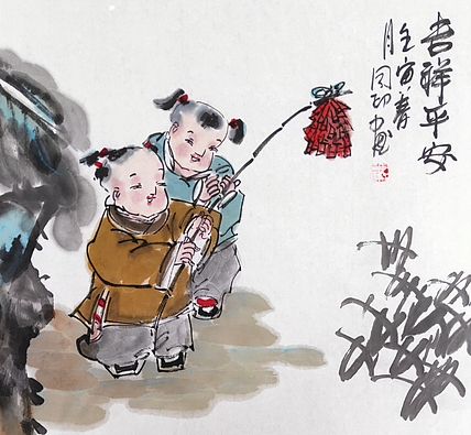 河北省美术家协会会员 侯同印 人物国画作品