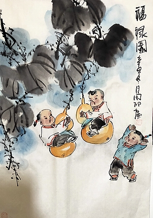 河北省美术家协会会员 侯同印 人物国画作品