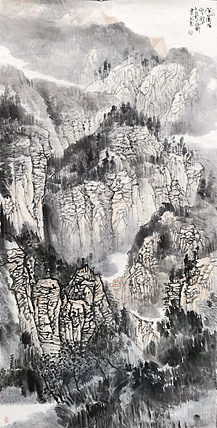 中美协会员 刘大力 山水画作品 深山幽居