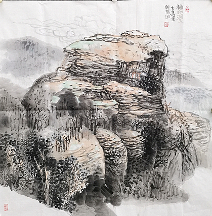 中美协会员 刘大力 山水画作品 福地洞天