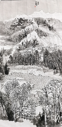 中美协会员 刘大力 山水画作品 雪韵