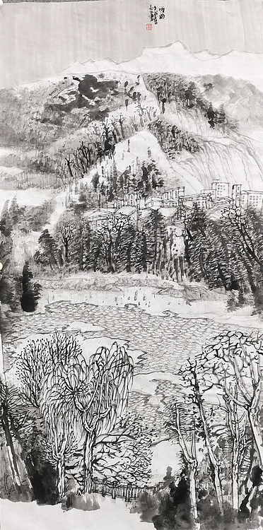 中美协会员 刘大力 山水画作品 雪韵